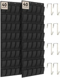 dodowin Over Door Shoe Organizers, 2 Pack, 40 Pockets Each, Black by dodowin