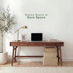 Set of 3 Seagrass Storage Baskets with Lid - Image 5