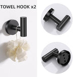 TURS Matte Black 5 Piece Bathroom Hardware Set, SUS304 Stainless Steel Bath Towel Bar Set, Bathroom Towel Rack Set Wall Mounted - Image 4