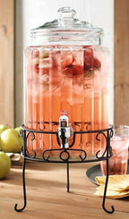 2 PACK 1.5 Gallon Drink dispenser, Glass Beverage Dispenser With Elegant Stand Stand, Drink Dispensers for Parties With Spigot 100% Leakproof. Perfect For Parties And Daily Use - Image 6