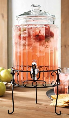 2 PACK 1.5 Gallon Drink dispenser, Glass Beverage Dispenser With Elegant Stand Stand, Drink Dispensers for Parties With Spigot 100% Leakproof. Perfect For Parties And Daily Use - Image 6