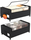 Webetop Under Bed Storage Containers with Wheels & Clear Lid 12 inch 2 Pack by Webetop