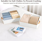 Homsorout Closet Organizers and Storage Bins - 6 Pack Collapsible Divided Trapezoidal Cube Storage Bins Baskets with Orange Handle for Organizing Clothes Blankets, Toys, Books, Towels(White) - Image 5