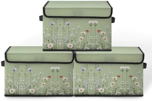 Fabric Storage Bins with Lids,Under Bed Storage Containers 3Pack by BestSellers