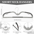 LemonRoad 36 Pack Short Neck Hangers Plastic Non-Slip, Black Gray - Image 2