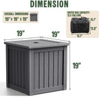 Patio Umbrella Base with 1.5" Hole, Outdoor Side Table, Planter Box, Grey - Image 3