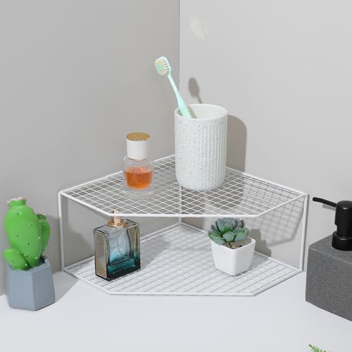 Amosfun Corner Pot Organizer Two-Tier Countertop Pan Rack for Frying Pans Steam Pots Wok Storage Kitchen Supplies Holder 9.64 X 9.44 X 4.72 in - Image 4