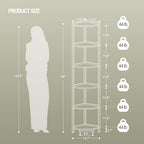 Hzuaneri Corner Shelf Stand 6-Tier Corner Bookshelf Storage Standing Shelf - Image 2