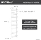 ClosetMaid 97535 Wall or Door Adjustable (8) Basket Organizer, 6.614-Inch D x 77.165-Inch H x 17.992-Inch W, White - Image 4