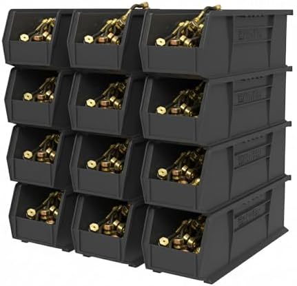 Akro-Mils 30234 AkroBins Plastic Storage Bins, 15"x5"x5", Black, 12-Pack - Image 3