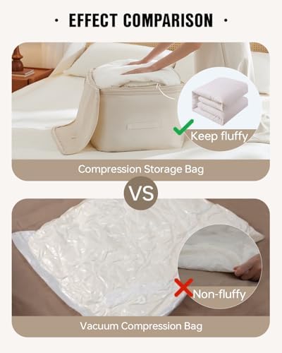 Eachy 2-Pack Comforter Storage Bag Blanket Storage Bags, Compression Storage Bags for Blanket Comforter, Ultra Space Saving Self Compression Organizer - Image 3