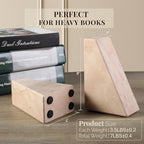 Koville Natural Stone Bookends for Shelves, Granite Book Ends for Heavy Books, Non-Slip Heavy Duty Book Stopper for CD/Movies, Decorative Bookend for Bookshelf Table Home Decor(Pink) - Image 2