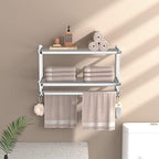 23 Inches 3-Tier Towel Racks for Bathroom with Towel Bars Multilayer Hotel Towel Shelf Stainless Steel Wall-Mounted Brushed Finish Holder with Towel Shelves - Image 6