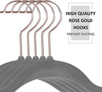 VECELO Premium Velvet Clothes Hangers Suit Heavy Duty (100 Pack)-Non Slip & Space-Saving with 12 Finger Clips & 2 Tie Rack Excellent for Men and Women,Gray - Image 2