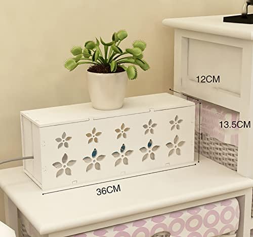 Large Cable Management Box, Cord Organizer Box with Lid for TV Wires, Computer, Router, USB Hub and Under Desk Power Strip 14.17 x 4.72x 5.31 inch - Image 2