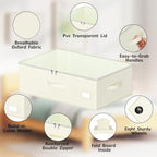 EE-RoomWorld Under Bed Storage with Wheels, No Assemble Required 10 inches height Under Bed Storage bins,Large capacity Rolling Underbed Shoe Storage containers，dorm underbed storage drawers - Image 3