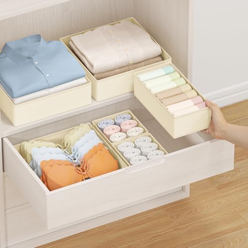 DIMJ 24-Pack Fabric Drawer Organizer Bins for Dresser Nursery Clothes - Image 4
