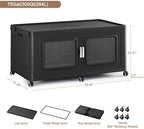 BROVIEW 300 Qt Extra Large Stackable Storage Bin with Lid, 1 Pack Black - Image 2