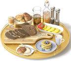 Oroyutor 16-Inch Oak Lazy Susan Organizer with Gold Metal Rail by Oroyutor