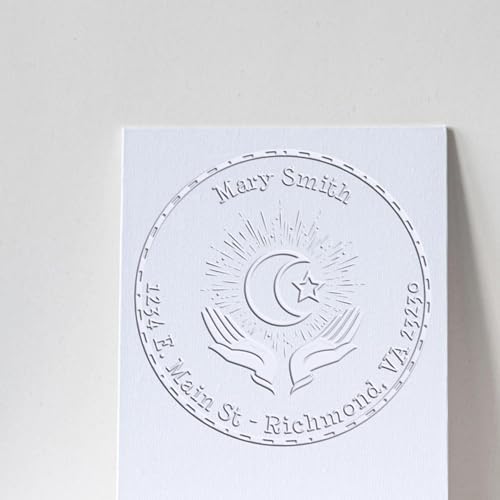Personalized Home Address Seal Press & Customized Embossing Stamp, 1-5/8 Size - Ideal for Muslim Wedding Planners, Soft Rubberized Grip, Custom Name & Address Embosser for Invitations & Stationery - Image 4