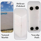 Karibiber Marble Bookend for Shelves, Non-Skid Bookends for Heavy Books, Heavy Duty Book Stopper for CDs, Luxury Book Shelf Holder, Quarter Circle Design Book Ends Decorative, Namib Fantasy, Set of 2 - Image 3