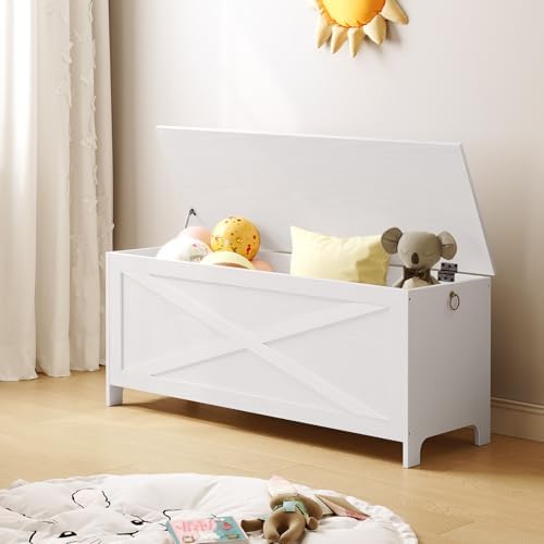 MAHANCRIS 47.2" Storage Chest with Lid, Storage Bench with Safety Hinges - Image 5