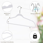 Quality Hangers 200 Pack Slim Plastic Hangers for Clothes - 16.5" Won't Crease Your Clothes, Heavy Duty Non-Velvet White Hangers, 360° Swivel Chrome Hook Dresses Coats Shirts - Image 5