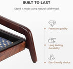 Anji Mountain Heavy Duty Waterproof Wooden Shoe Storage Mat Organizer/Boot Storage Tray Multi Use for Entryway with Coir, Blue and Ivory Insert, 1 Tier, Fits 2 Pair (26.5" Wide) - Image 3
