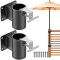 Deck Railing Umbrella Holder, Flat Mount Stand for 1-2" Poles by Lifeswell