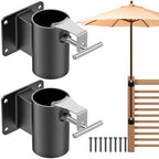 Deck Railing Umbrella Holder, Flat Mount Stand for 1-2" Poles by Lifeswell