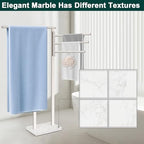 Standing Towel Rack, 304 Stainless Steel Towel Holder Stand with Weighted Marble Base, Floor Bath Towel Racks for Bathroom, Pool, Outdoor with 3 Swivel Towel Arms, Brushed Nickel - Image 6