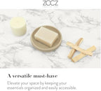 ZCCZ Beige Bathroom Accessories Set 4 Pcs - Toothbrush Holder, Soap Dispenser, Vanity Tray, Tumbler - Countertop Organizer for Bathroom Decor - Stylish and Functional Accessory Set for Home - Image 6