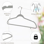 Quality Hangers 200 Pack Slim Plastic Hangers for Clothes - 16.5" Won't Crease Your Clothes, Heavy Duty Non-Velvet Gray Hangers, 360° Swivel Chrome Hook Dresses Coats Shirts - Image 5