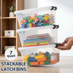 Storage Bins with Lids 6 Pack 7Qt Clear Stackable Organizer Containers - Image 4