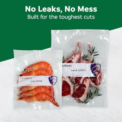 FoodSaver Heavy Duty Quart Vacuum Seal Bags, 88 Count 8" x 11" BPA-Free Freezer Bags, 30% Thicker for Food Storage, Sous Vide, and Meal Prep - Image 2