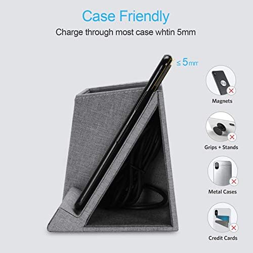 COSOOS Fast Wireless Charger with Desk Organizer, Desk Phone Charger Compatible with 12/12 Pro/12 Pro Max/12 Mini/SE /11/11 Pro Max/XS, Galaxy S20/S20+/S10/Note 10/Note 9/(No AC Adapter) - Image 4