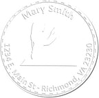 Customized Envelope Embossing Seal for Imams - Personalized Desk Embosser with Custom Made Name and Address - Ideal for Morning Prayers, 1-5/8 Size, Custom Name and Address Embossing Seal - Image 4