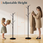 Yoobure Coat Rack Freestanding with Natural Marble Base - Coat Tree with 8 Hooks Heavy Duty Coat Hanger Stand, Metal Coat Rack Stand for Jacket, Hat, Clothes & Bag, Hall Tree Hat Rack for Entryway - Image 5