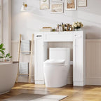 Keyluv Short Over the Toilet Storage Cabinet with Doors for Small Bathrooms - Image 2