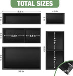 Bamboo Drawer Organizer,5 PCS Black Silverware Tray&Desk Organizers and Storage,Cabinet Divider With Removable Bathroom Organization for Kitchen,Utensils,Junk,Office,Makeup - Image 2