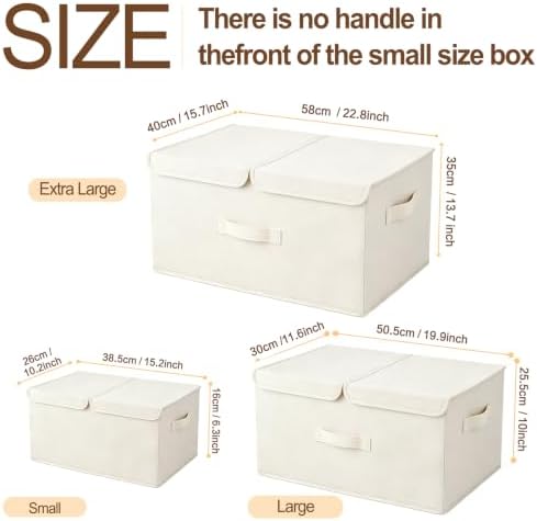 2 Pack Storage Boxes with Lids and Handles, Collapsible Linen Storage Bins Organizer Containers Baskets Cube with Removable Divider for Home Bedroom Closet Office (Pink, XL) - Image 6