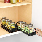SpaceAid Pull Out Spice Rack Organizer for Cabinet, Heavy Duty Slide Out Seasoning Kitchen Organizer, Cabinet Organizer, with Labels, 7.7" W x10.8 D x4 H, 2 Drawers 1-Tier - Image 5