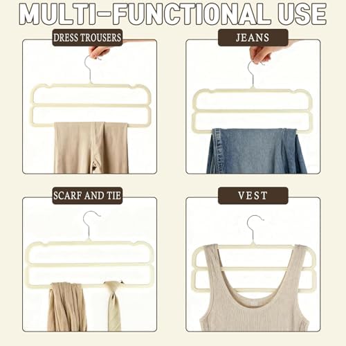 30 Pack Velvet Pants Hangers Beige - Image 3