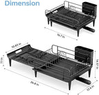 TOOLF Expandable Dish Drying Rack for Kitchen Counter, 16.7-26.8in, Black - Image 3