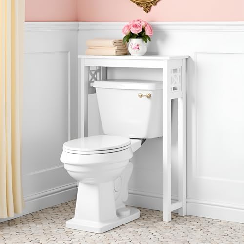 Alaterre Derby Over the Toilet Storage Shelf, White, 27”W x 8”D x 37”H - Image 5