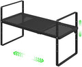 Expandable Storage Shelf, Stackable Organizer Rack, Black Small 1 PK by SOFRON
