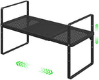 Expandable Storage Shelf, Stackable Organizer Rack, Black Small 1 PK by SOFRON