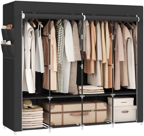 SONGMICS Portable Closet with Cover, 4 Hanging Rods and Shelves by SONGMICSbySONGMICSHOME