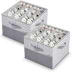 ALCOVA 2-Pack Shoe Organizer for Closet, 32 Pairs, Clear Lid - Gray by ALCOVA