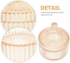 Beavorty jewelry box storage jars with lids taster bowls candy buffet holder makeup organizer cotton ball holder cookie containers with lids crystal candy jar dog treat jar Glass tray snack - Image 3